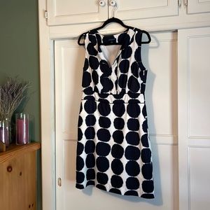 Banana Republic sleeveless blue dot sheath dress size 12